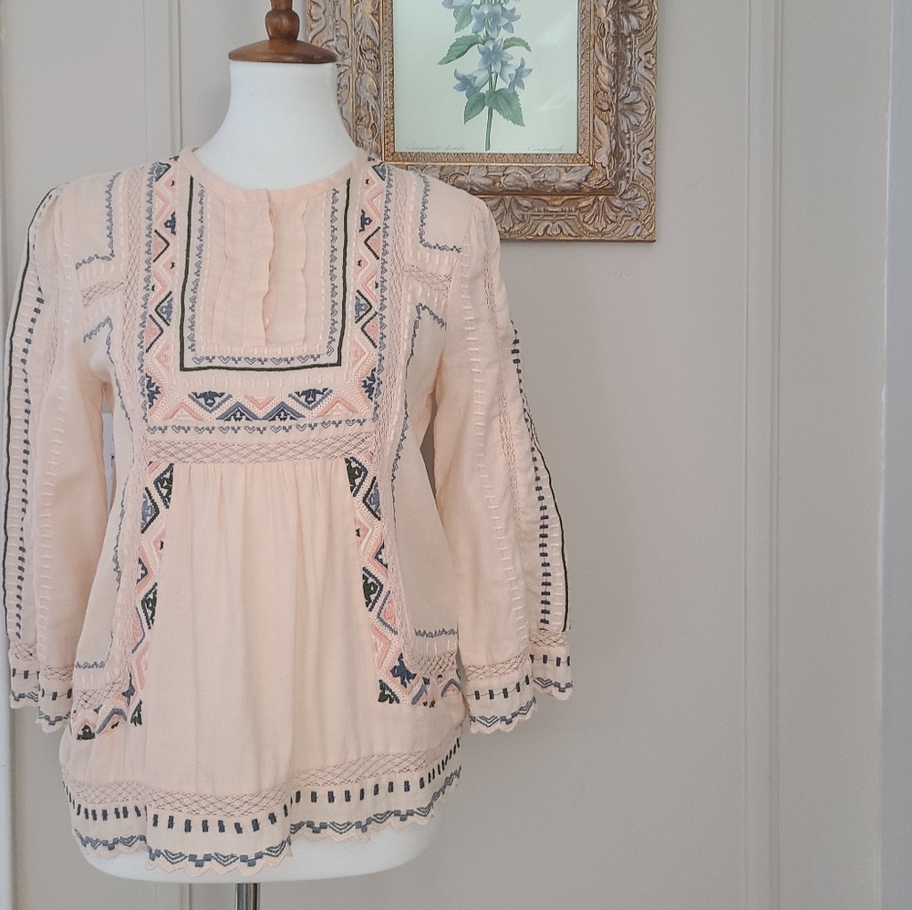 Rebecca Taylor boho blouse top 0